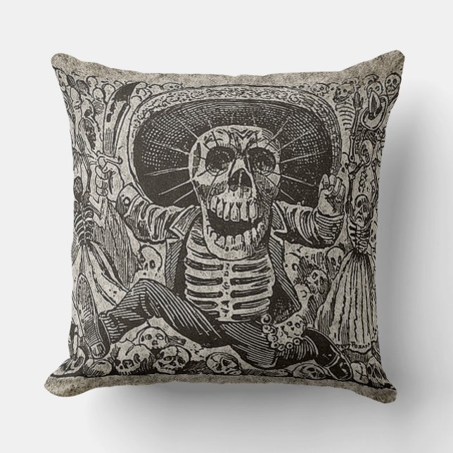 Oreiller Jour des Morts - José Guadalupe Posada (Recto)