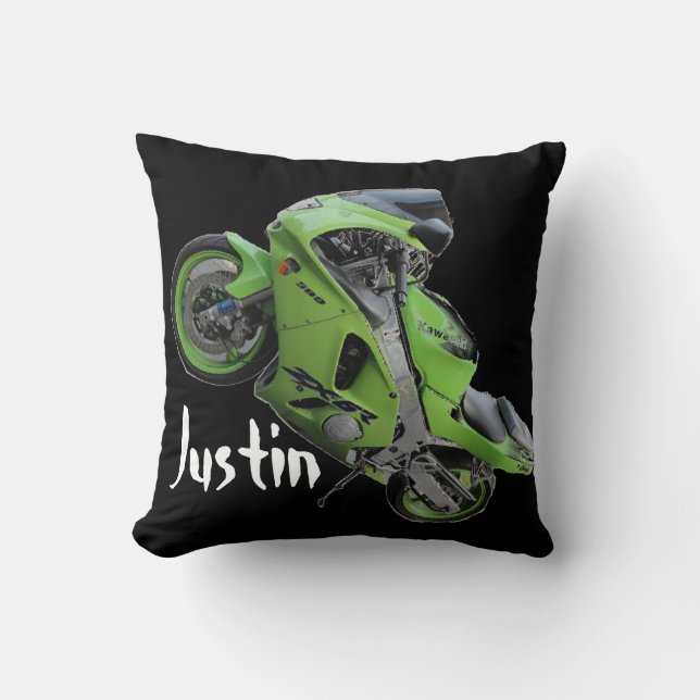 Oreiller Kawasaki vert "Crotch Rocket" (Recto)