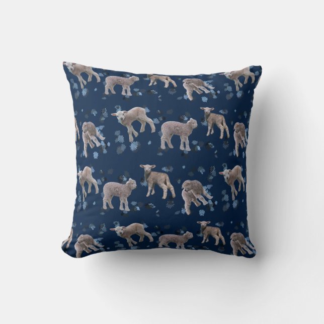 Oreiller Lamb Frenzy (Navy) (Recto)