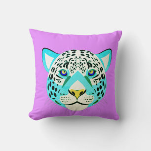 Oreiller Léopard Violet Turquoise