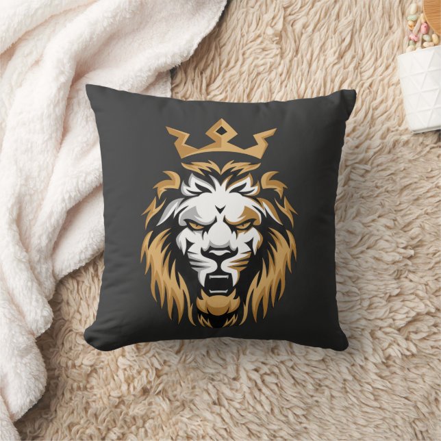 Oreiller Lion Couronne Royale (Couverture)