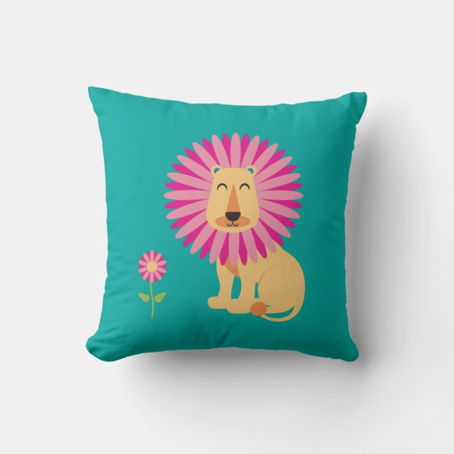 Oreiller Lion Fleur (Recto)