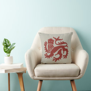 Oreiller Lion Lion rouge de renaissance gothique