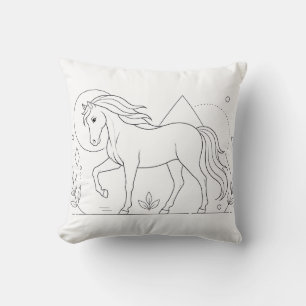 Oreiller livre de coloriage de cheval