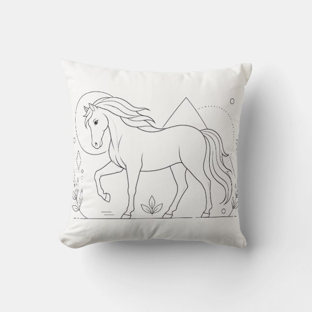 Oreiller livre de coloriage de cheval (Recto)