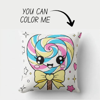 Oreiller Livre de Coloriage Kawaii Mignon