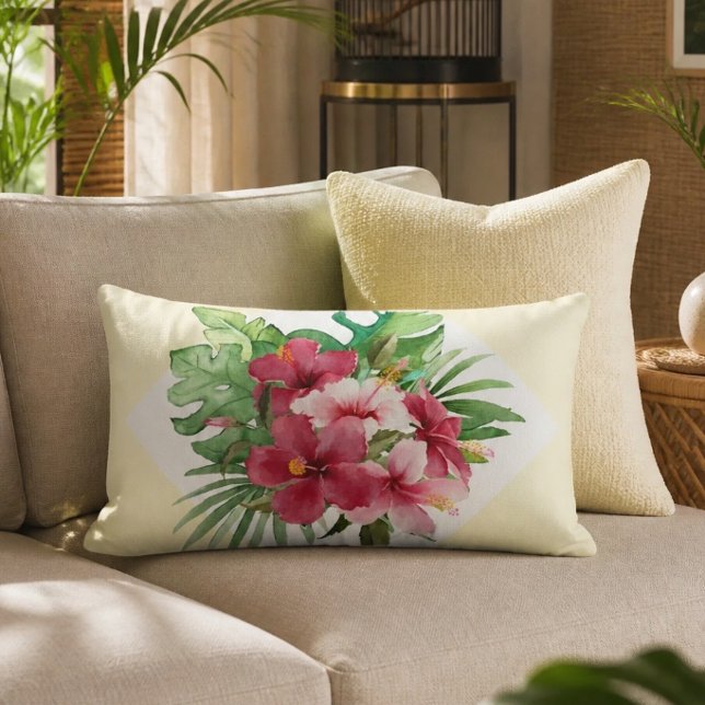 Oreiller lombaire à fleurs d'Hibiscus rose (Créateur téléchargé)