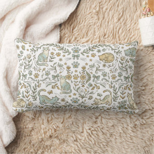 Oreiller Lombaire à Motif de Chat de Style Bohème