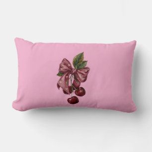Oreiller lombaire à ruban rose Coquette Cherry