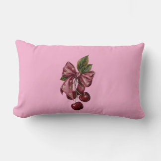 Oreiller lombaire à ruban rose Coquette Cherry