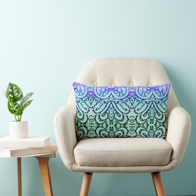 Oreiller Lombaire - Abstrait aux Couleurs Froides  (Chaise)