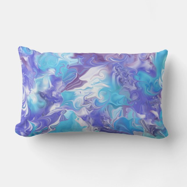 Oreiller Lombaire Abstrait Nuances de Bleu (Recto)
