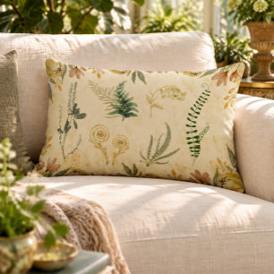 Oreiller lombaire botanique et floral antique