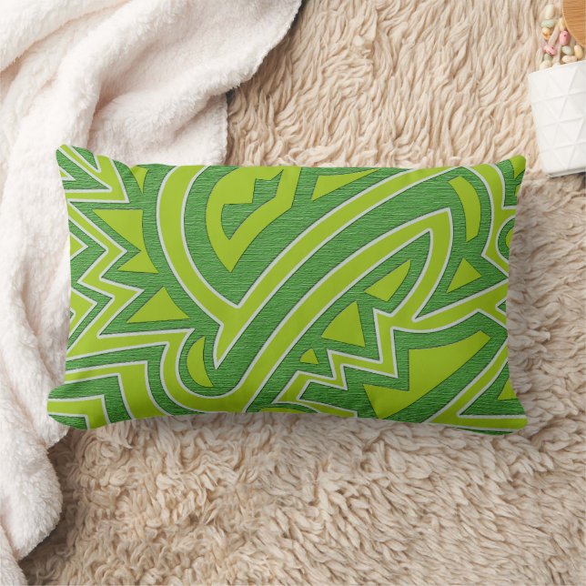 Oreiller Lombaire Décoratif Géométrique Vert Vinta (Couverture)