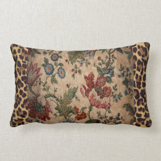 Oreiller lombaire en tissu léopard et floral