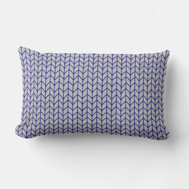 OREILLER LOMBAIRE EN TRICOT GRIS BLEU (Recto)