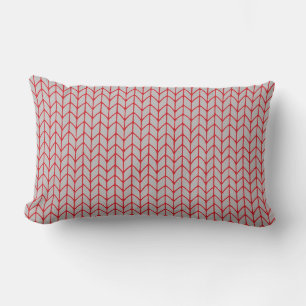 OREILLER LOMBAIRE EN TRICOT GRIS ROUGE