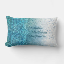Oreiller lombaire Mandala Ombre Bleu Blanc
