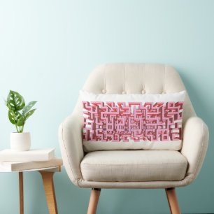 Oreiller Lombaire Moderne Rose Maze 3D