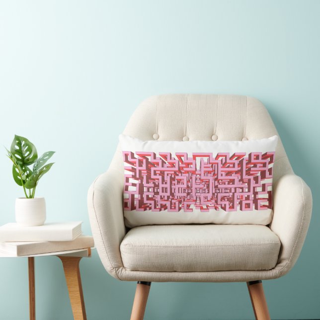 Oreiller Lombaire Moderne Rose Maze 3D (Chaise)
