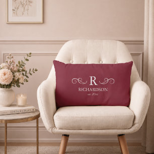 Oreiller lombaire Monogramme rouge
