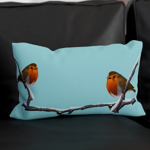 Oreiller lombaire monogrammé sarcelle clair Robin 