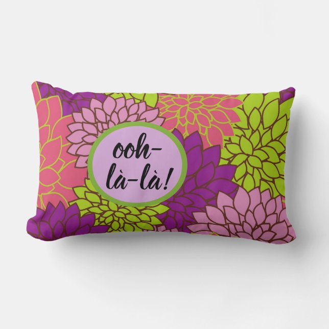 Oreiller Lombaire Ooh-la-la Floral Audacieux Rose  (Recto)