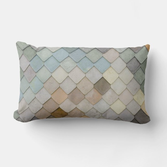 Oreiller lombaire pastel à motif diamant (Recto)