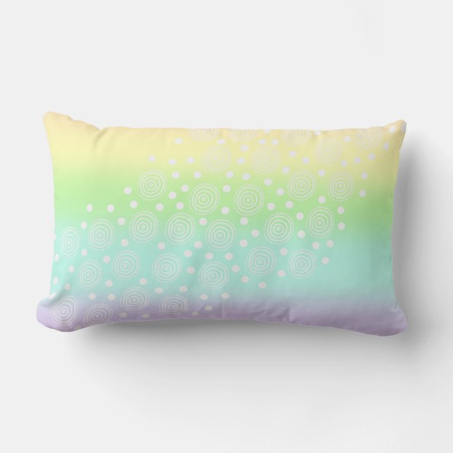 Oreiller Lombaire Pastel Arc-en-Ciel Cercles (Recto)