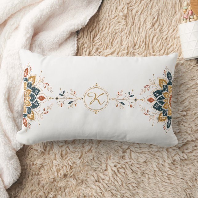 Oreiller lombaire personnalisé mandala boho design (Couverture)