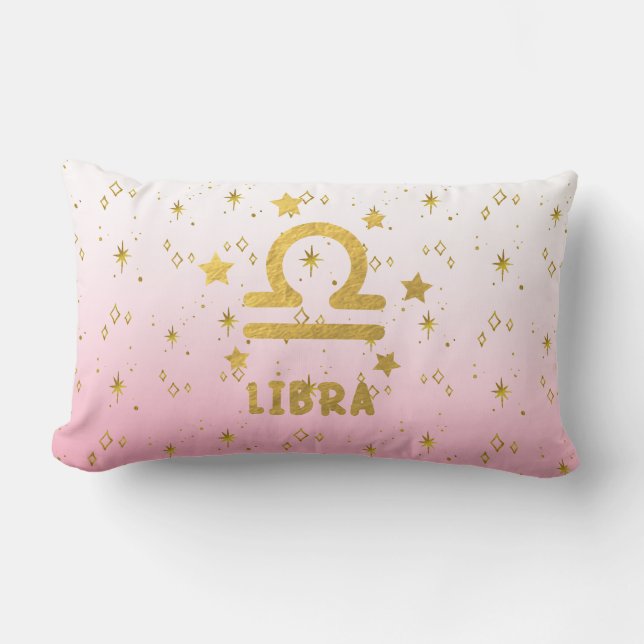 Oreiller Lombaire Rose et Or Libra Zodiaque (Recto)