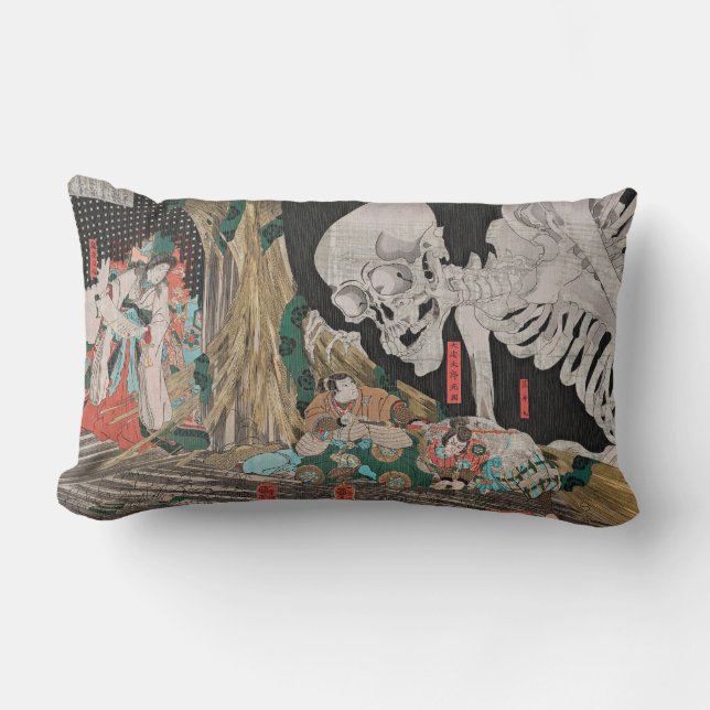 Oreiller lombaire Spectre de squelette de Kuniyosh (Recto)