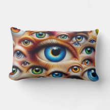 Oreiller lombaire Surrealiste aux Yeux Colorés