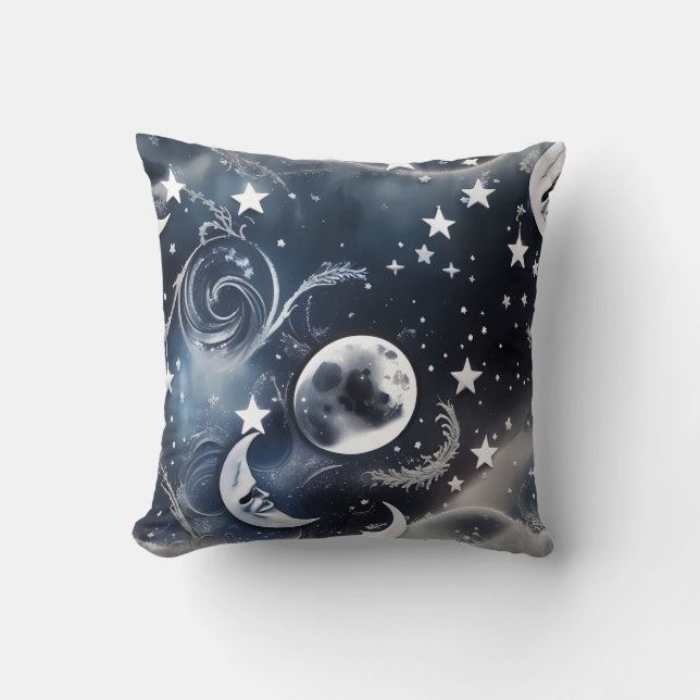 Oreiller Lune Céleste Argent Platine (Recto)
