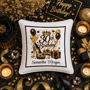 Oreiller Luxueux Anniversaire 30 Ans Paillettes Or