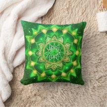 Oreiller Mandala Vert Chakra du Cœur