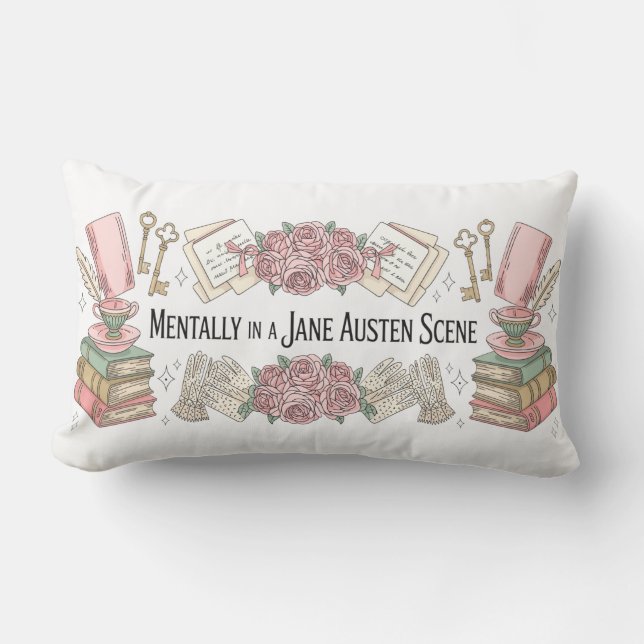 Oreiller mignon de Jane Austen, cadeau pour lecteu (Recto)