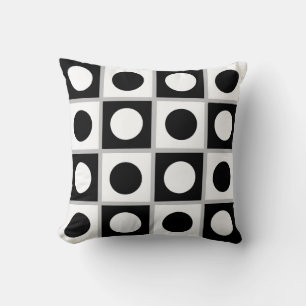Oreiller Moderne Abstrait Noir et Blanc