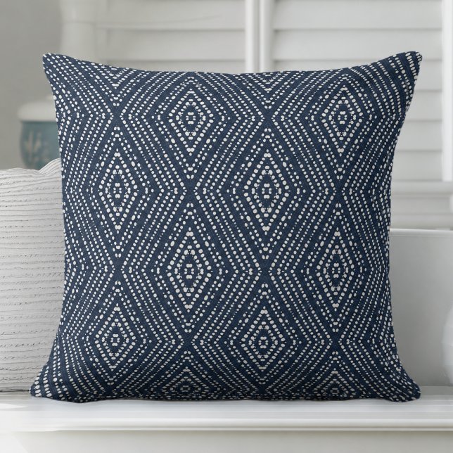 Oreiller Moderne Bleu Indigo (Indigo/Navy Blue Throw Pillow by Totally Coast)