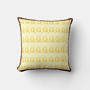 Oreiller moderne CATS jaune moutarde et blanc cass