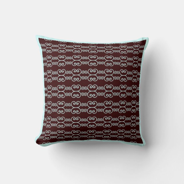 oreiller moderne marron et sarcelle (Recto)