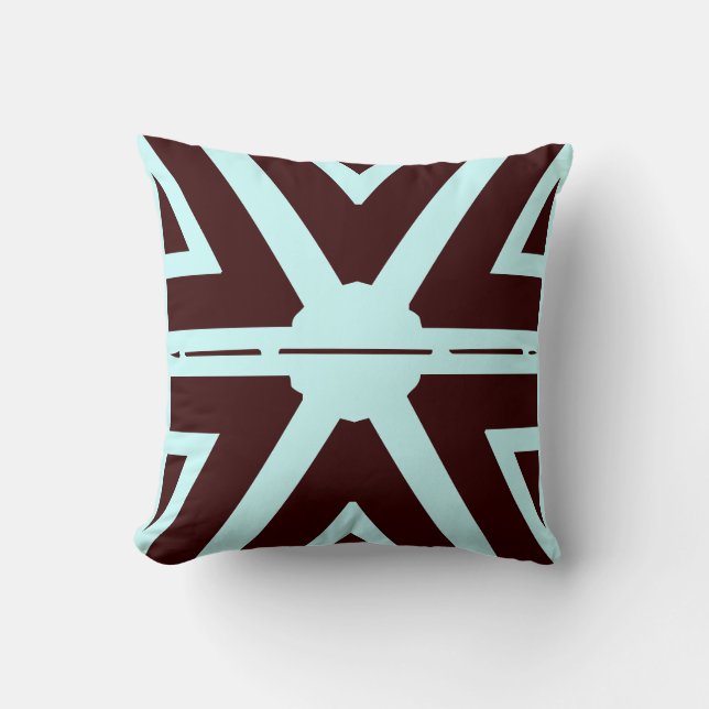 oreiller moderne marron et sarcelle (Recto)