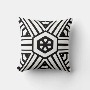 oreiller moderne noir et blanc