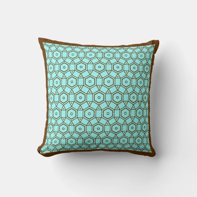 oreiller moderne sarcelle et marron (Recto)