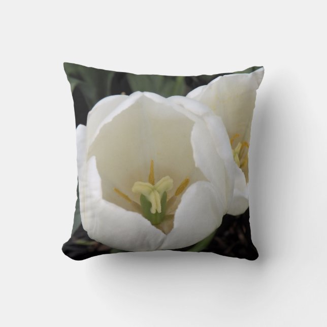 Oreiller MoJo Tulipe Blanche pour Maman (Recto)