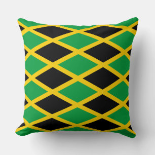 oreiller motif drapeau jamaïcain
