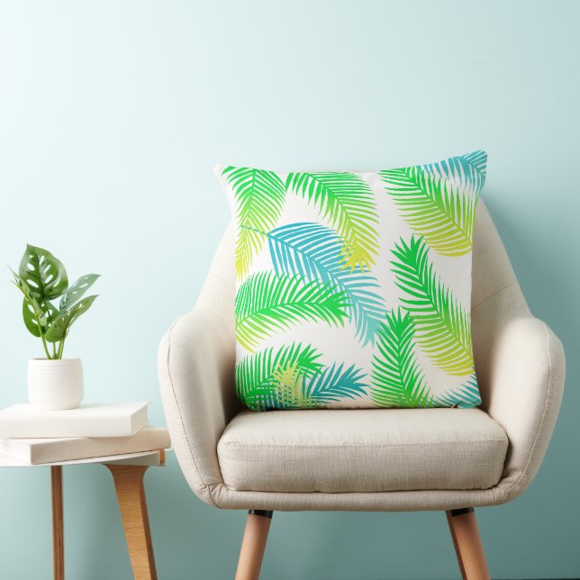 Oreiller Motif Feuille Palm - Tropical (Chaise)