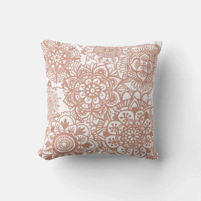 Oreiller Motif Mandala rose Gold (Recto)
