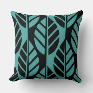 Oreiller Motif noir et turquoise