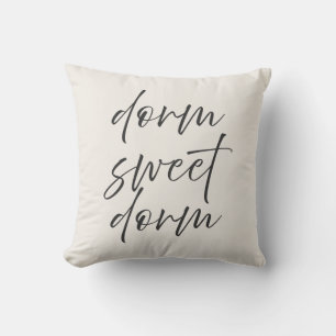 Oreiller neutre “Dorm Sweet Dorm” Ivoire et Gris
